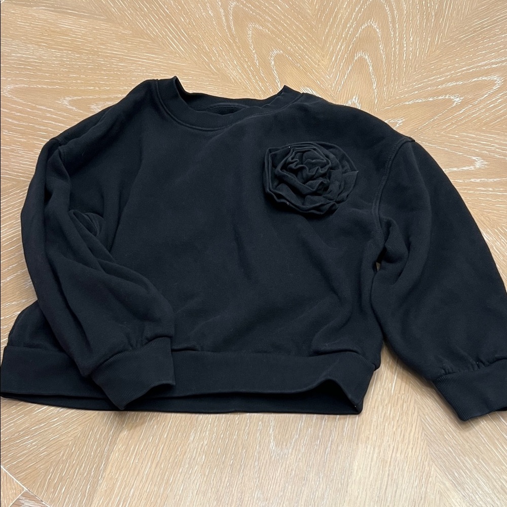 GAP Black Sweater with Floral Accent